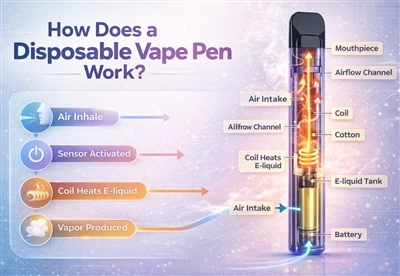 Tek kullanımlık bir vape kalemi nasıl çalışır?